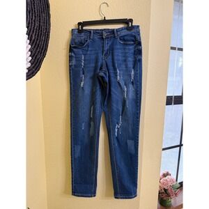 Lucky & Blessed Women Size 6 Distressed Blue Denim Jeans Style L17021